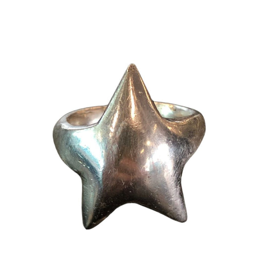 small star ring - tin