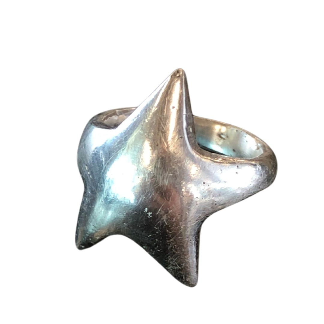 small star ring - tin